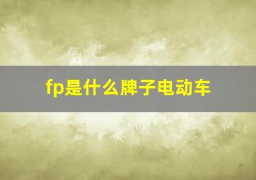 fp是什么牌子电动车