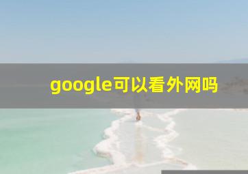 google可以看外网吗