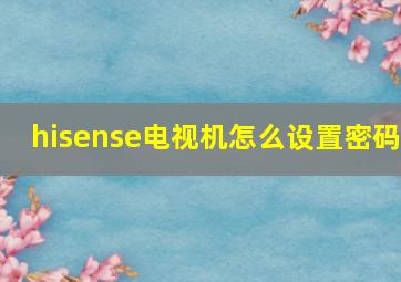 hisense电视机怎么设置密码