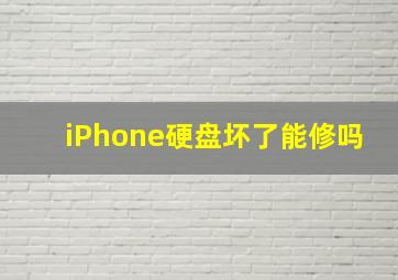 iPhone硬盘坏了能修吗