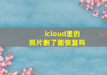 icloud里的照片删了能恢复吗