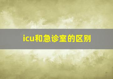 icu和急诊室的区别