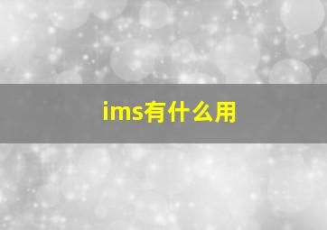 ims有什么用