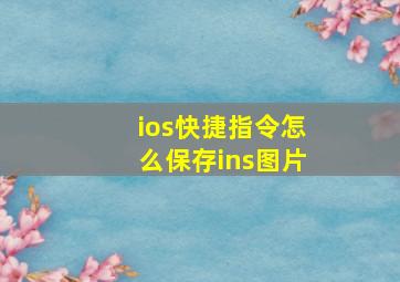 ios快捷指令怎么保存ins图片