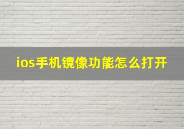 ios手机镜像功能怎么打开