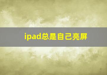 ipad总是自己亮屏