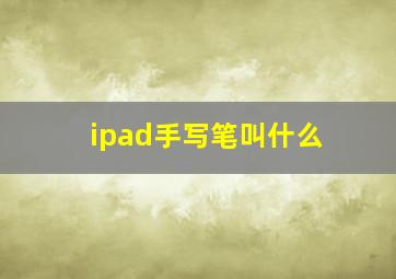 ipad手写笔叫什么