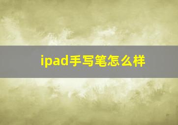 ipad手写笔怎么样