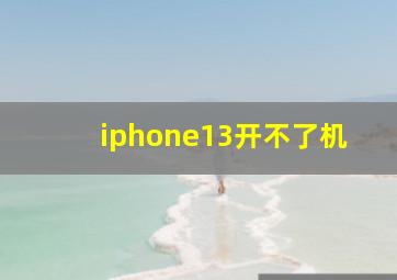 iphone13开不了机