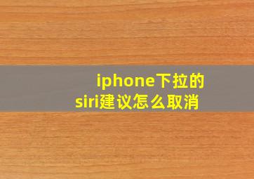 iphone下拉的siri建议怎么取消