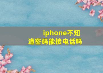 iphone不知道密码能接电话吗