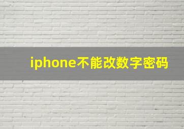 iphone不能改数字密码