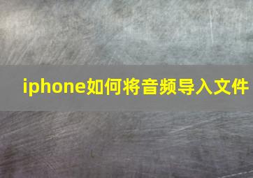 iphone如何将音频导入文件