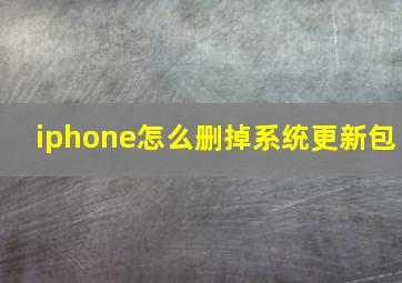 iphone怎么删掉系统更新包