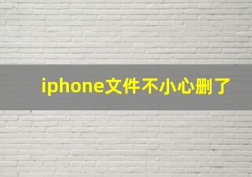 iphone文件不小心删了