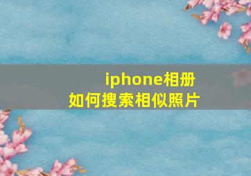 iphone相册如何搜索相似照片