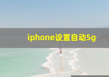 iphone设置自动5g