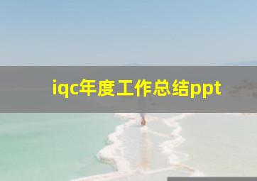 iqc年度工作总结ppt