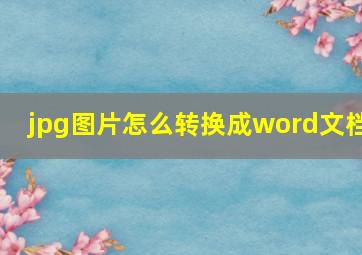 jpg图片怎么转换成word文档