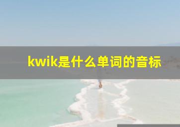 kwik是什么单词的音标