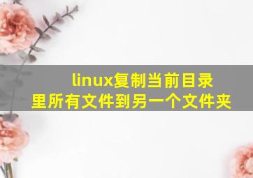 linux复制当前目录里所有文件到另一个文件夹