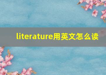 literature用英文怎么读