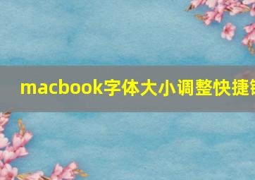 macbook字体大小调整快捷键