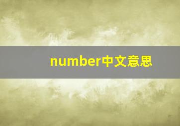 number中文意思