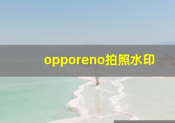 opporeno拍照水印