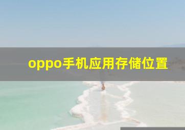 oppo手机应用存储位置