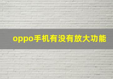 oppo手机有没有放大功能