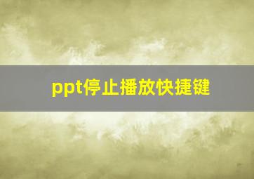 ppt停止播放快捷键