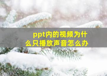 ppt内的视频为什么只播放声音怎么办