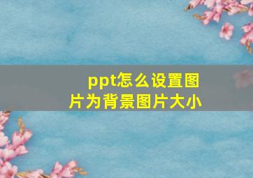 ppt怎么设置图片为背景图片大小