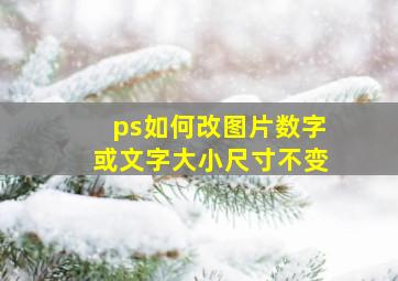 ps如何改图片数字或文字大小尺寸不变