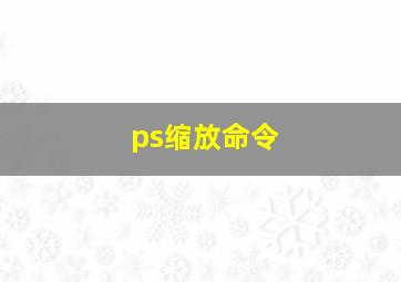 ps缩放命令