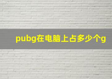 pubg在电脑上占多少个g