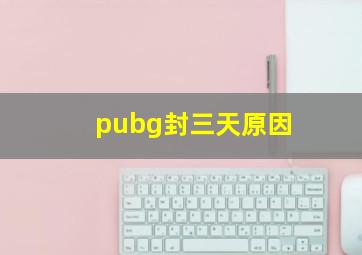 pubg封三天原因