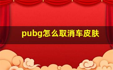 pubg怎么取消车皮肤