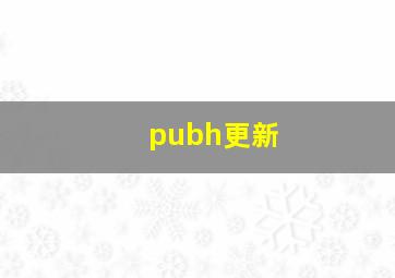 pubh更新