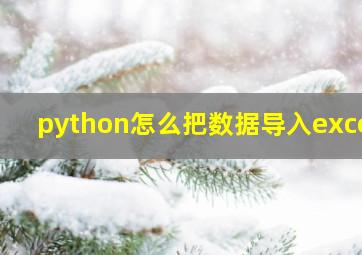 python怎么把数据导入excel