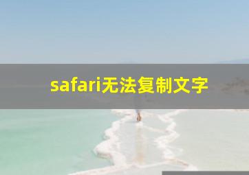 safari无法复制文字