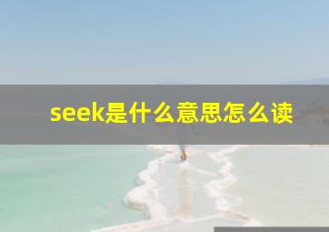 seek是什么意思怎么读