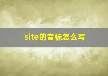 site的音标怎么写