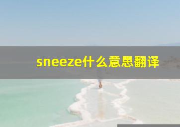 sneeze什么意思翻译