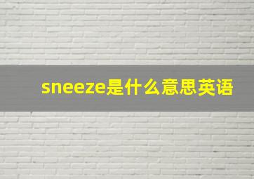 sneeze是什么意思英语