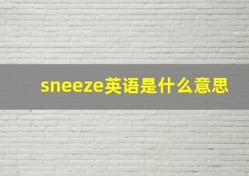 sneeze英语是什么意思