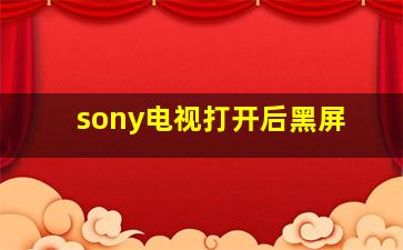 sony电视打开后黑屏