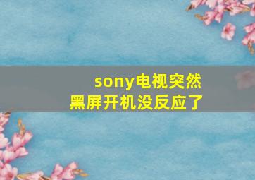 sony电视突然黑屏开机没反应了