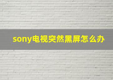 sony电视突然黑屏怎么办